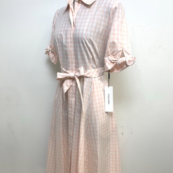 NEW CALVIN KLEIN COTTON SHIRT DRESS - Picture 5 of 6